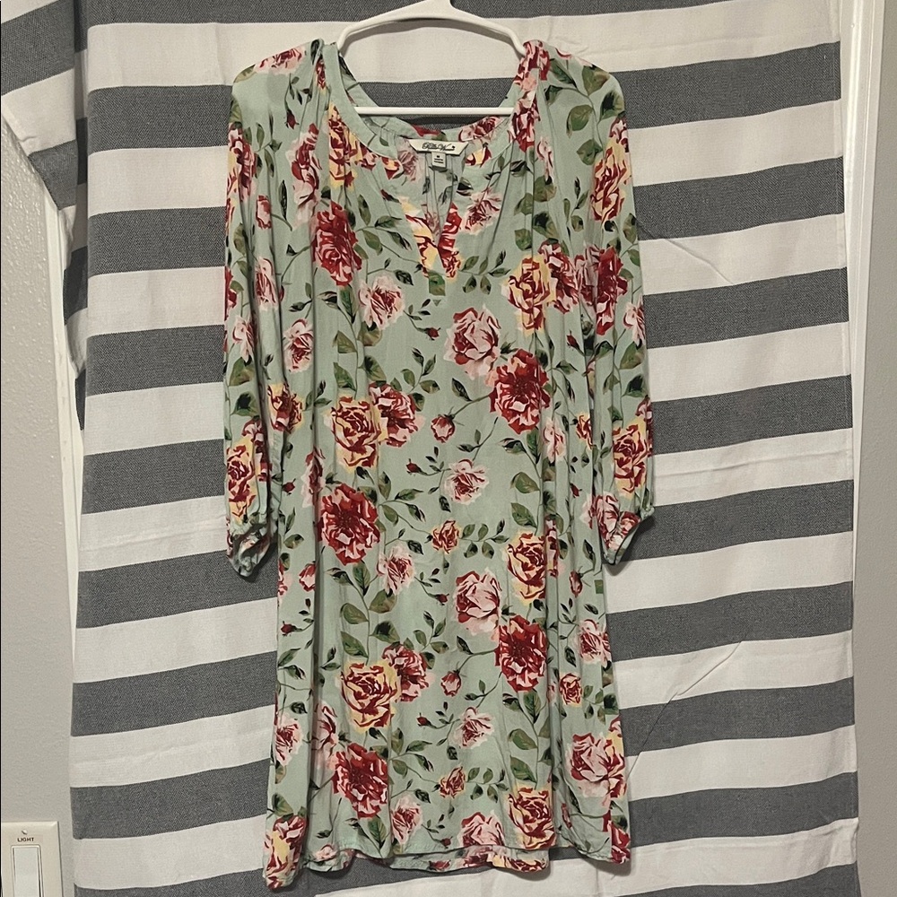 The Pioneer Woman Long Sleeve Floral Dress - Green and Red